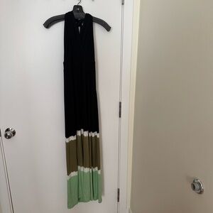 Green Dragon Black and Olive Maxi Dress